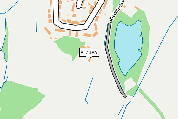 AL7 4AA map - OS OpenMap – Local (Ordnance Survey) AL7 4AA map - OS OpenMap – Local (Ordnance Survey)