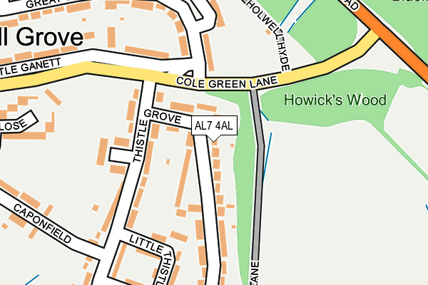 AL7 4AL map - OS OpenMap – Local (Ordnance Survey) AL7 4AL map - OS OpenMap – Local (Ordnance Survey)