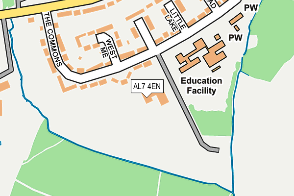 AL7 4EN map - OS OpenMap – Local (Ordnance Survey) AL7 4EN map - OS OpenMap – Local (Ordnance Survey)