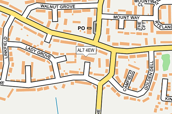 AL7 4EW map - OS OpenMap – Local (Ordnance Survey) AL7 4EW map - OS OpenMap – Local (Ordnance Survey)