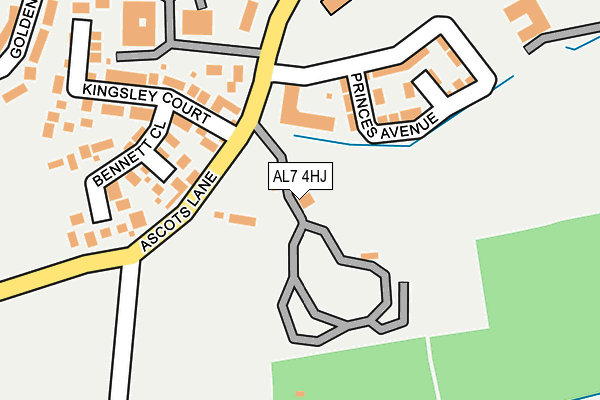 AL7 4HJ map - OS OpenMap – Local (Ordnance Survey) AL7 4HJ map - OS OpenMap – Local (Ordnance Survey)