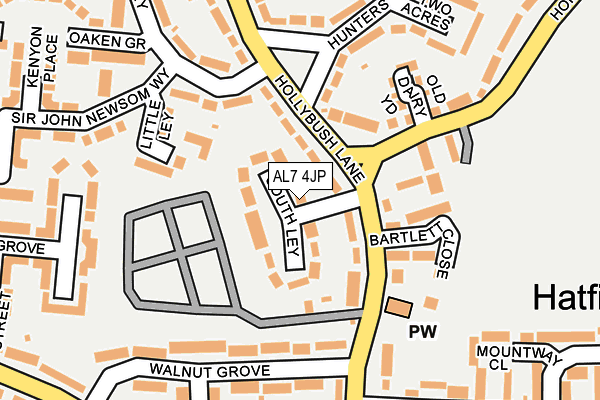 AL7 4JP map - OS OpenMap – Local (Ordnance Survey) AL7 4JP map - OS OpenMap – Local (Ordnance Survey)
