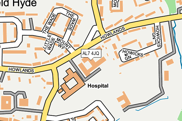 AL7 4JQ map - OS OpenMap – Local (Ordnance Survey) AL7 4JQ map - OS OpenMap – Local (Ordnance Survey)
