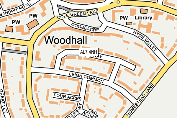 AL7 4NH map - OS OpenMap – Local (Ordnance Survey) AL7 4NH map - OS OpenMap – Local (Ordnance Survey)
