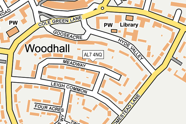 AL7 4NQ map - OS OpenMap – Local (Ordnance Survey) AL7 4NQ map - OS OpenMap – Local (Ordnance Survey)