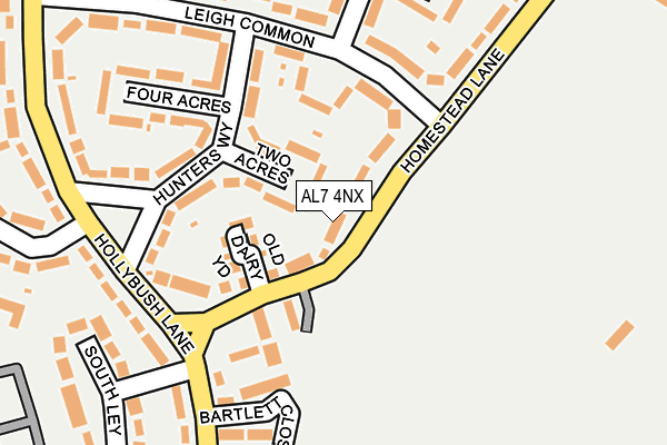 AL7 4NX map - OS OpenMap – Local (Ordnance Survey)
