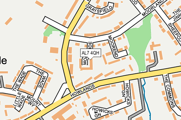 AL7 4QH map - OS OpenMap – Local (Ordnance Survey)
