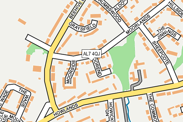 AL7 4QJ map - OS OpenMap – Local (Ordnance Survey)