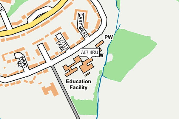 AL7 4RU map - OS OpenMap – Local (Ordnance Survey) AL7 4RU map - OS OpenMap – Local (Ordnance Survey)