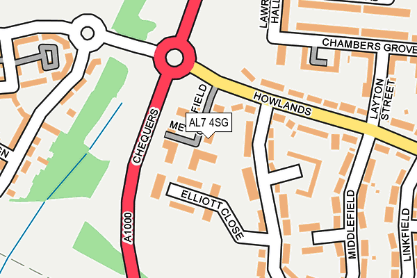 AL7 4SG map - OS OpenMap – Local (Ordnance Survey) AL7 4SG map - OS OpenMap – Local (Ordnance Survey)