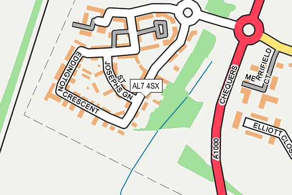 AL7 4SX map - OS OpenMap – Local (Ordnance Survey) AL7 4SX map - OS OpenMap – Local (Ordnance Survey)