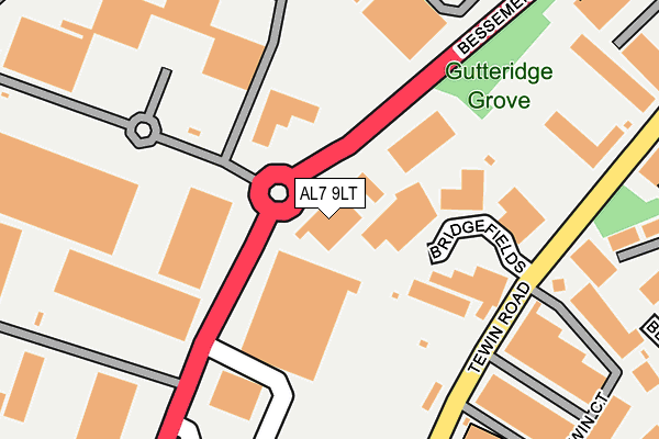 AL7 9LT map - OS OpenMap – Local (Ordnance Survey) AL7 9LT map - OS OpenMap – Local (Ordnance Survey)