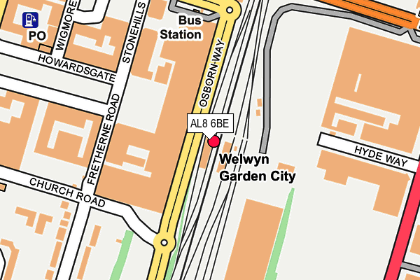 AL8 6BE map - OS OpenMap – Local (Ordnance Survey)