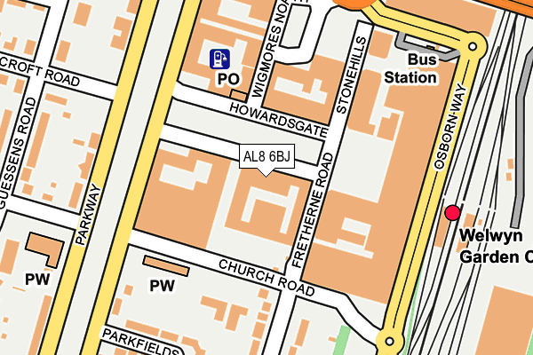 AL8 6BJ map - OS OpenMap – Local (Ordnance Survey) AL8 6BJ map - OS OpenMap – Local (Ordnance Survey)