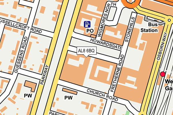 AL8 6BQ map - OS OpenMap – Local (Ordnance Survey) AL8 6BQ map - OS OpenMap – Local (Ordnance Survey)