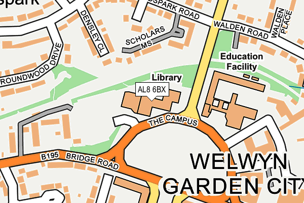 AL8 6BX map - OS OpenMap – Local (Ordnance Survey)