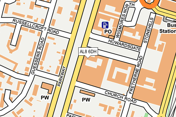 AL8 6DH map - OS OpenMap – Local (Ordnance Survey) AL8 6DH map - OS OpenMap – Local (Ordnance Survey)