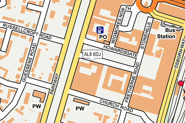 AL8 6DJ map - OS OpenMap – Local (Ordnance Survey) AL8 6DJ map - OS OpenMap – Local (Ordnance Survey)