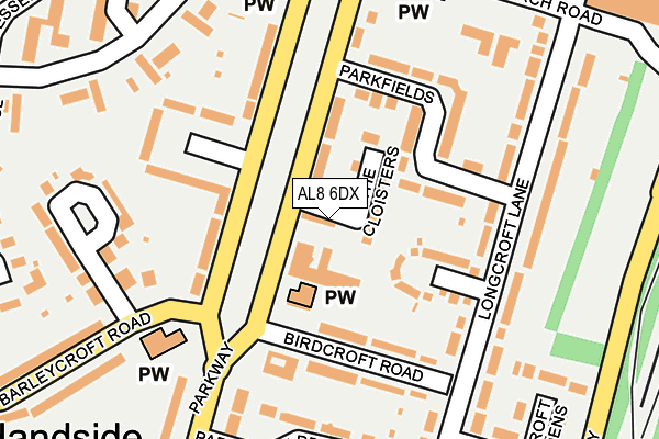 AL8 6DX map - OS OpenMap – Local (Ordnance Survey) AL8 6DX map - OS OpenMap – Local (Ordnance Survey)