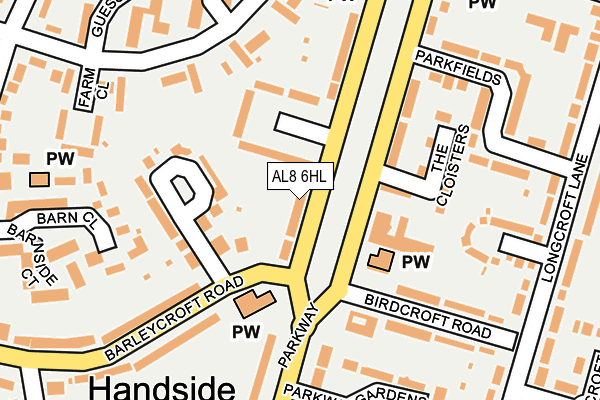 AL8 6HL map - OS OpenMap – Local (Ordnance Survey) AL8 6HL map - OS OpenMap – Local (Ordnance Survey)
