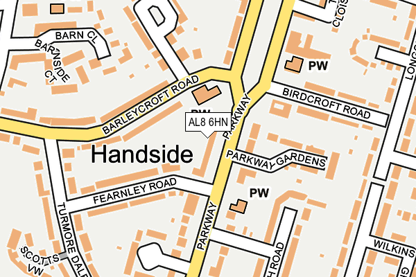 AL8 6HN map - OS OpenMap – Local (Ordnance Survey) AL8 6HN map - OS OpenMap – Local (Ordnance Survey)