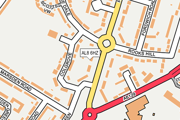 AL8 6HZ map - OS OpenMap – Local (Ordnance Survey) AL8 6HZ map - OS OpenMap – Local (Ordnance Survey)