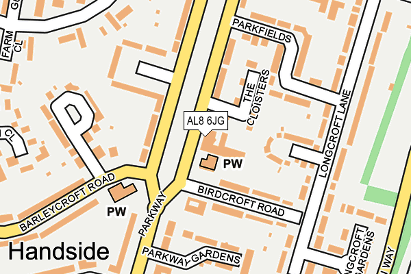 AL8 6JG map - OS OpenMap – Local (Ordnance Survey) AL8 6JG map - OS OpenMap – Local (Ordnance Survey)