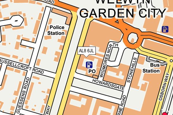 AL8 6JL map - OS OpenMap – Local (Ordnance Survey) AL8 6JL map - OS OpenMap – Local (Ordnance Survey)