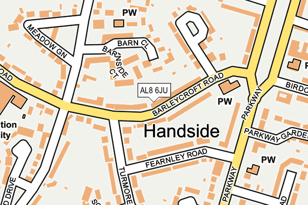 AL8 6JU map - OS OpenMap – Local (Ordnance Survey) AL8 6JU map - OS OpenMap – Local (Ordnance Survey)