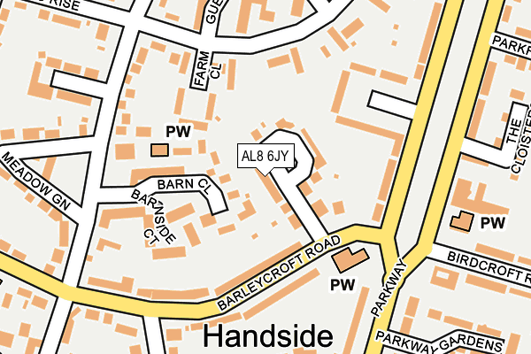 AL8 6JY map - OS OpenMap – Local (Ordnance Survey)