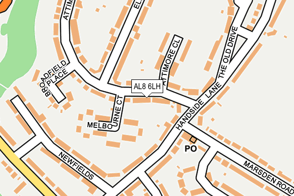 AL8 6LH map - OS OpenMap – Local (Ordnance Survey) AL8 6LH map - OS OpenMap – Local (Ordnance Survey)