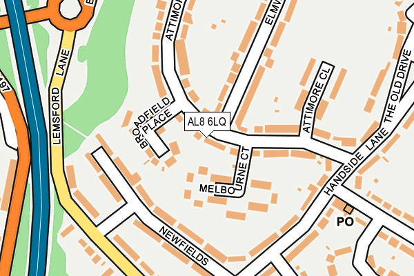 AL8 6LQ map - OS OpenMap – Local (Ordnance Survey) AL8 6LQ map - OS OpenMap – Local (Ordnance Survey)