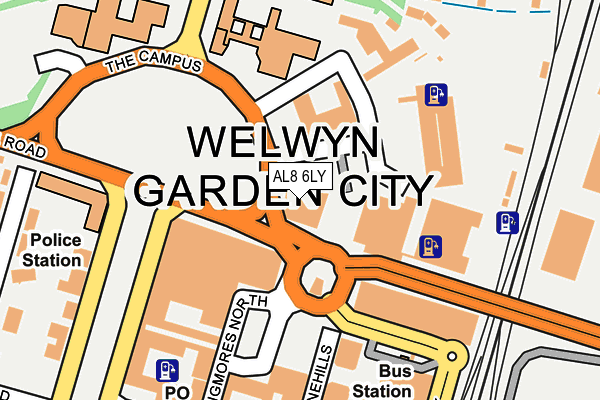 AL8 6LY map - OS OpenMap – Local (Ordnance Survey) AL8 6LY map - OS OpenMap – Local (Ordnance Survey)