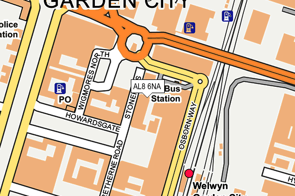 AL8 6NA map - OS OpenMap – Local (Ordnance Survey) AL8 6NA map - OS OpenMap – Local (Ordnance Survey)