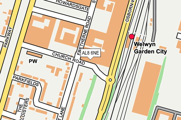 AL8 6NE map - OS OpenMap – Local (Ordnance Survey) AL8 6NE map - OS OpenMap – Local (Ordnance Survey)