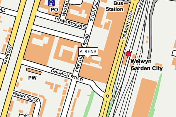 AL8 6NS map - OS OpenMap – Local (Ordnance Survey)