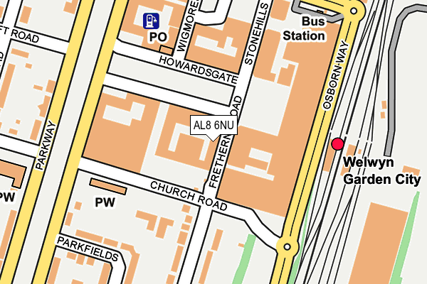 AL8 6NU map - OS OpenMap – Local (Ordnance Survey)