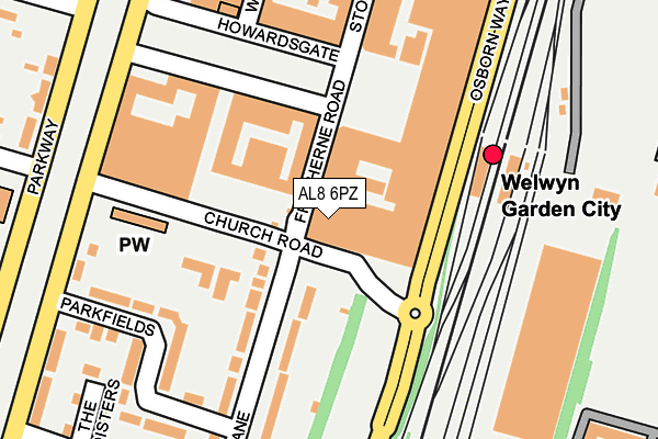 AL8 6PZ map - OS OpenMap – Local (Ordnance Survey) AL8 6PZ map - OS OpenMap – Local (Ordnance Survey)