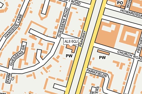AL8 6QJ map - OS OpenMap – Local (Ordnance Survey) AL8 6QJ map - OS OpenMap – Local (Ordnance Survey)