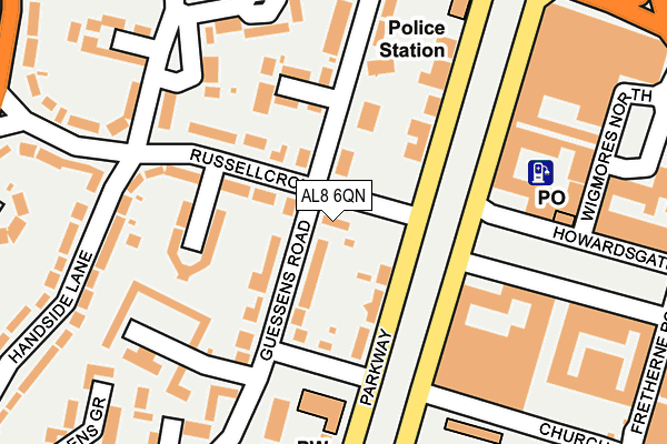 AL8 6QN map - OS OpenMap – Local (Ordnance Survey) AL8 6QN map - OS OpenMap – Local (Ordnance Survey)