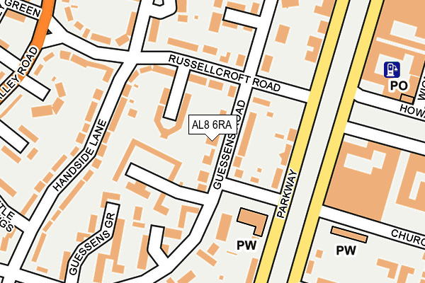 AL8 6RA map - OS OpenMap – Local (Ordnance Survey) AL8 6RA map - OS OpenMap – Local (Ordnance Survey)