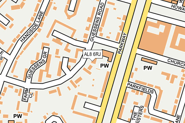AL8 6RJ map - OS OpenMap – Local (Ordnance Survey) AL8 6RJ map - OS OpenMap – Local (Ordnance Survey)