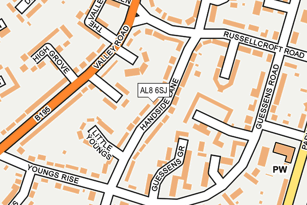 AL8 6SJ map - OS OpenMap – Local (Ordnance Survey) AL8 6SJ map - OS OpenMap – Local (Ordnance Survey)