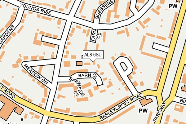 AL8 6SU map - OS OpenMap – Local (Ordnance Survey) AL8 6SU map - OS OpenMap – Local (Ordnance Survey)