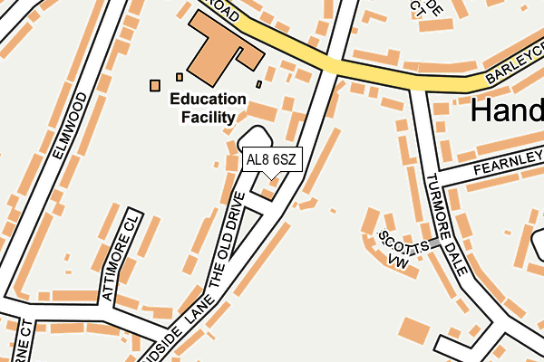 AL8 6SZ map - OS OpenMap – Local (Ordnance Survey)