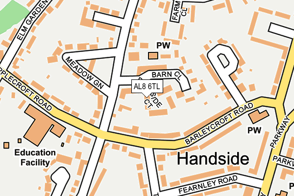 AL8 6TL map - OS OpenMap – Local (Ordnance Survey) AL8 6TL map - OS OpenMap – Local (Ordnance Survey)