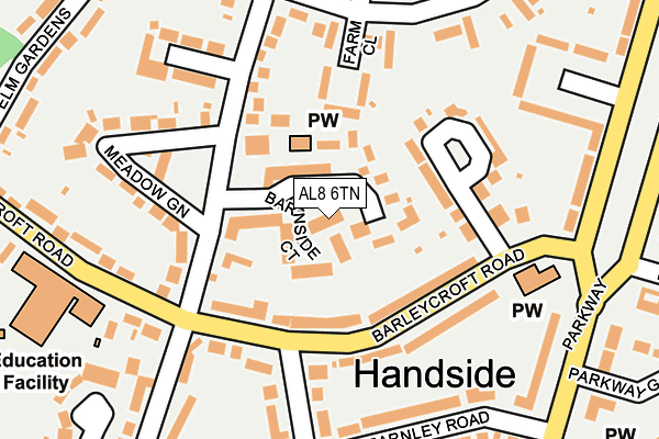 AL8 6TN map - OS OpenMap – Local (Ordnance Survey) AL8 6TN map - OS OpenMap – Local (Ordnance Survey)