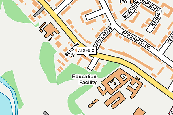 AL8 6UX map - OS OpenMap – Local (Ordnance Survey)
