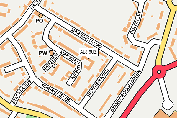 AL8 6UZ map - OS OpenMap – Local (Ordnance Survey) AL8 6UZ map - OS OpenMap – Local (Ordnance Survey)