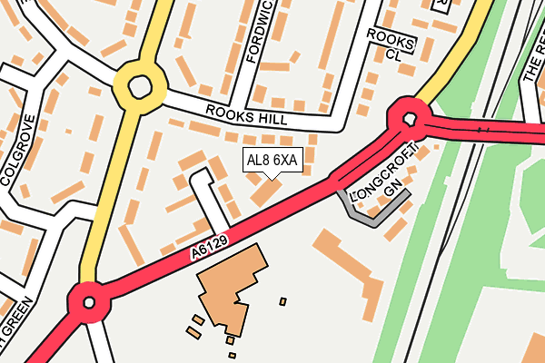 AL8 6XA map - OS OpenMap – Local (Ordnance Survey) AL8 6XA map - OS OpenMap – Local (Ordnance Survey)